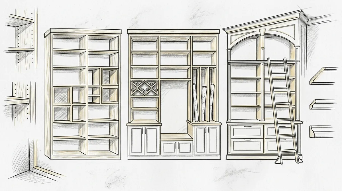 custom floor to ceiling bookcases