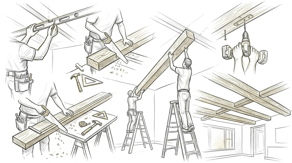 add beams to ceiling