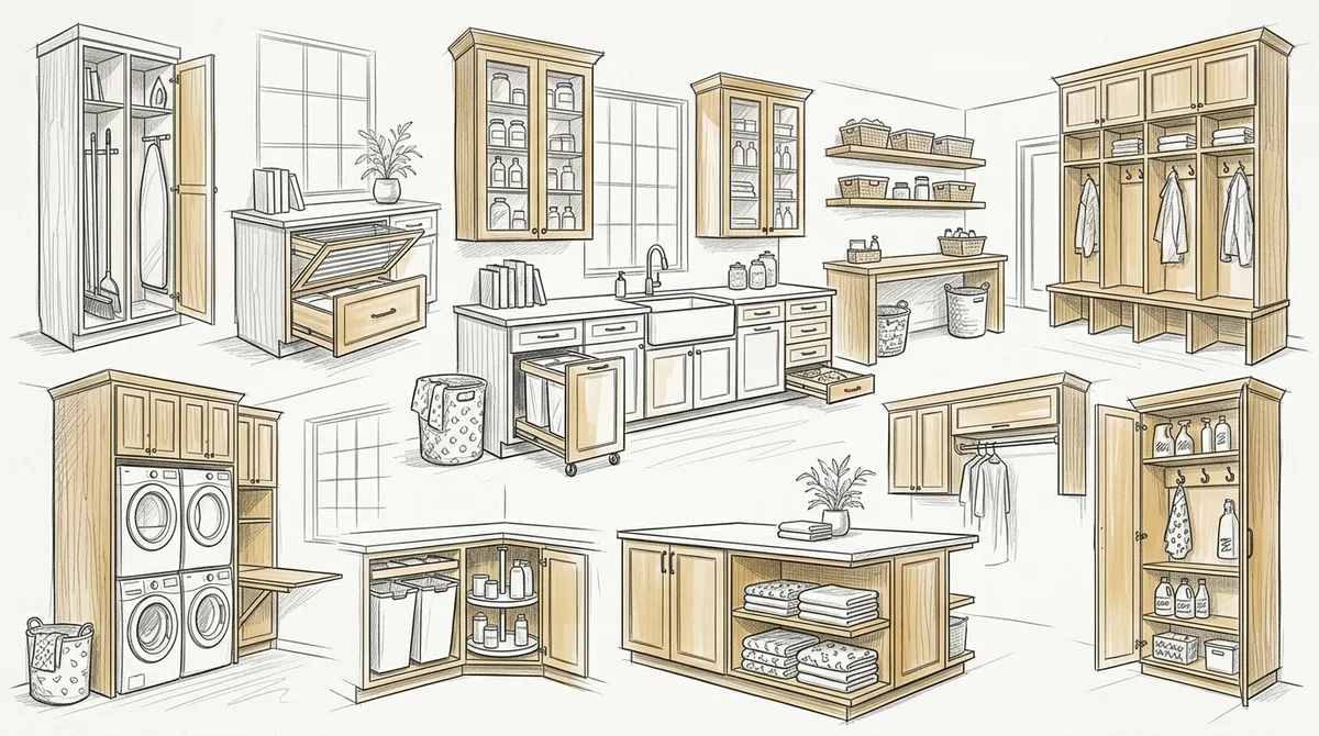 laundry room custom cabinets