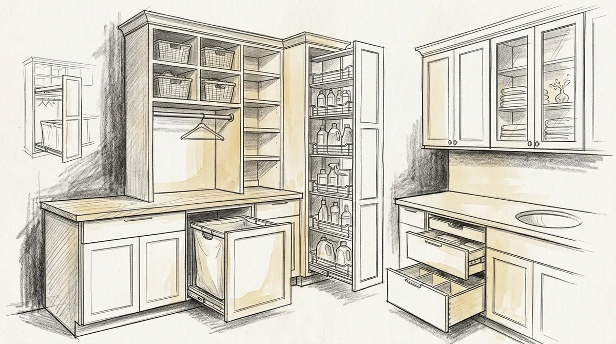 laundry room custom cabinets