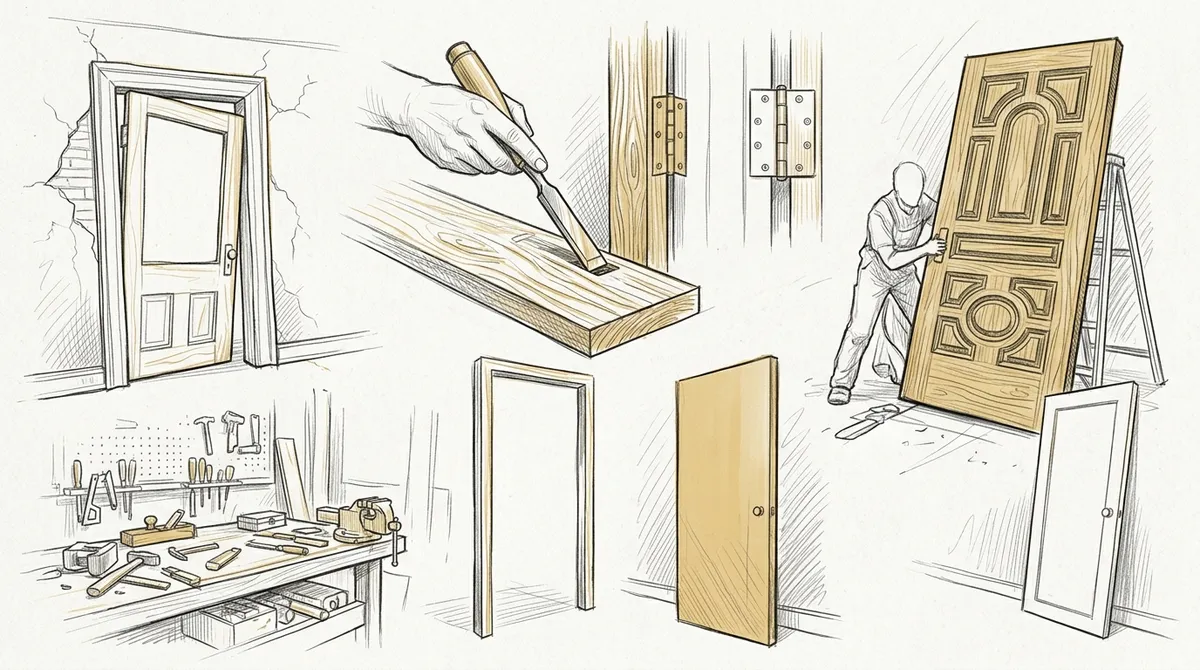 How long should it take for a carpenter to hang a door?