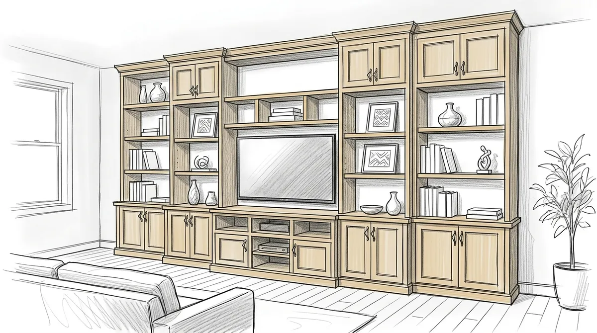custom built-in entertainment center carpenter