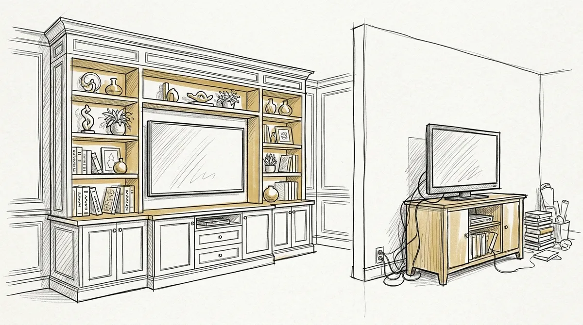 custom built-in entertainment center carpenter