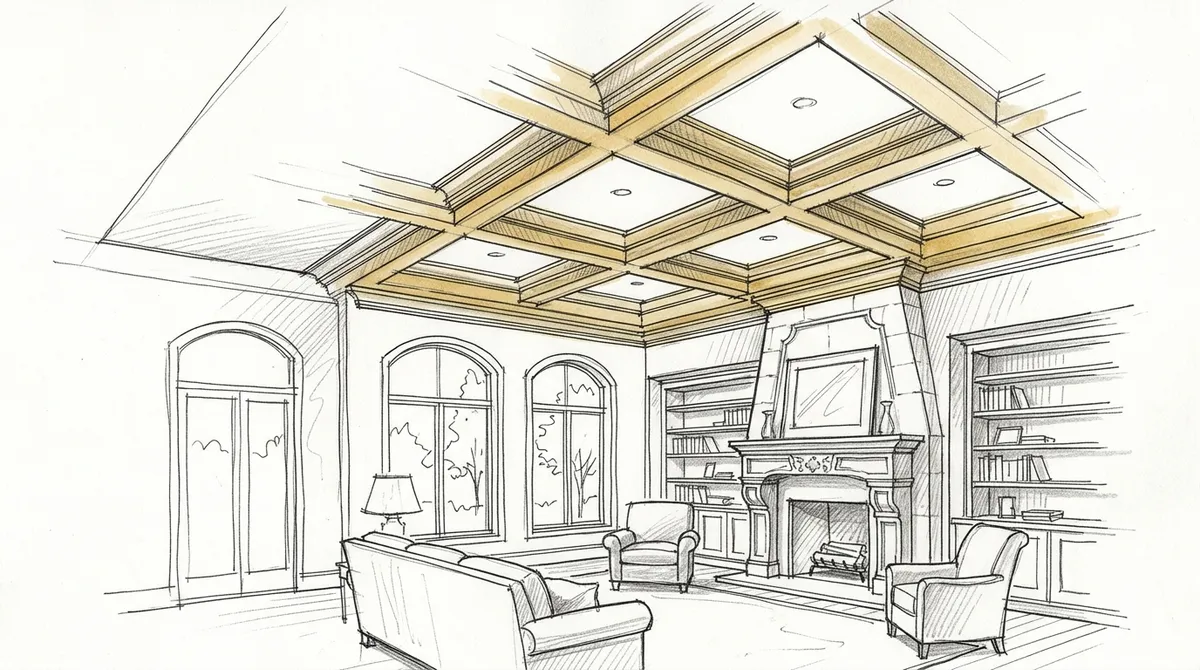 ideas for custom ceiling treatments in living rooms