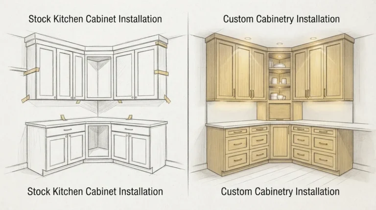 Custom vs. Stock Kitchen Cabinet Installation: Who Wins?