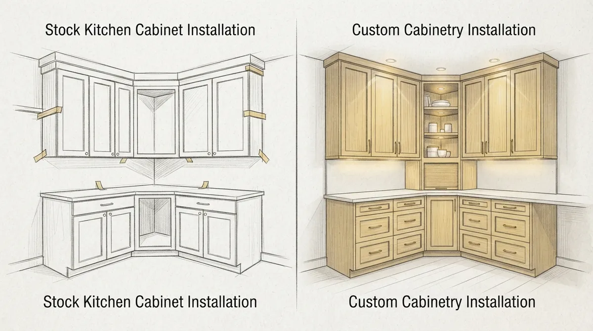 Custom vs. Stock Kitchen Cabinet Installation: Who Wins?