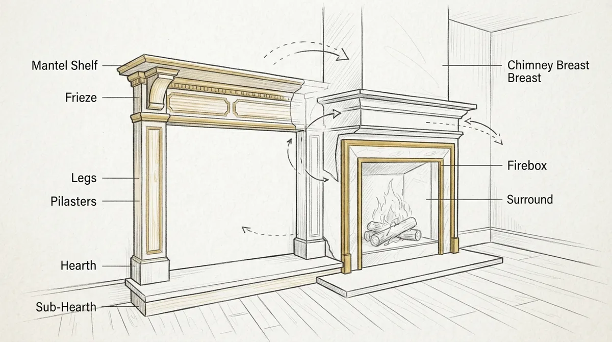 fireplace mantle