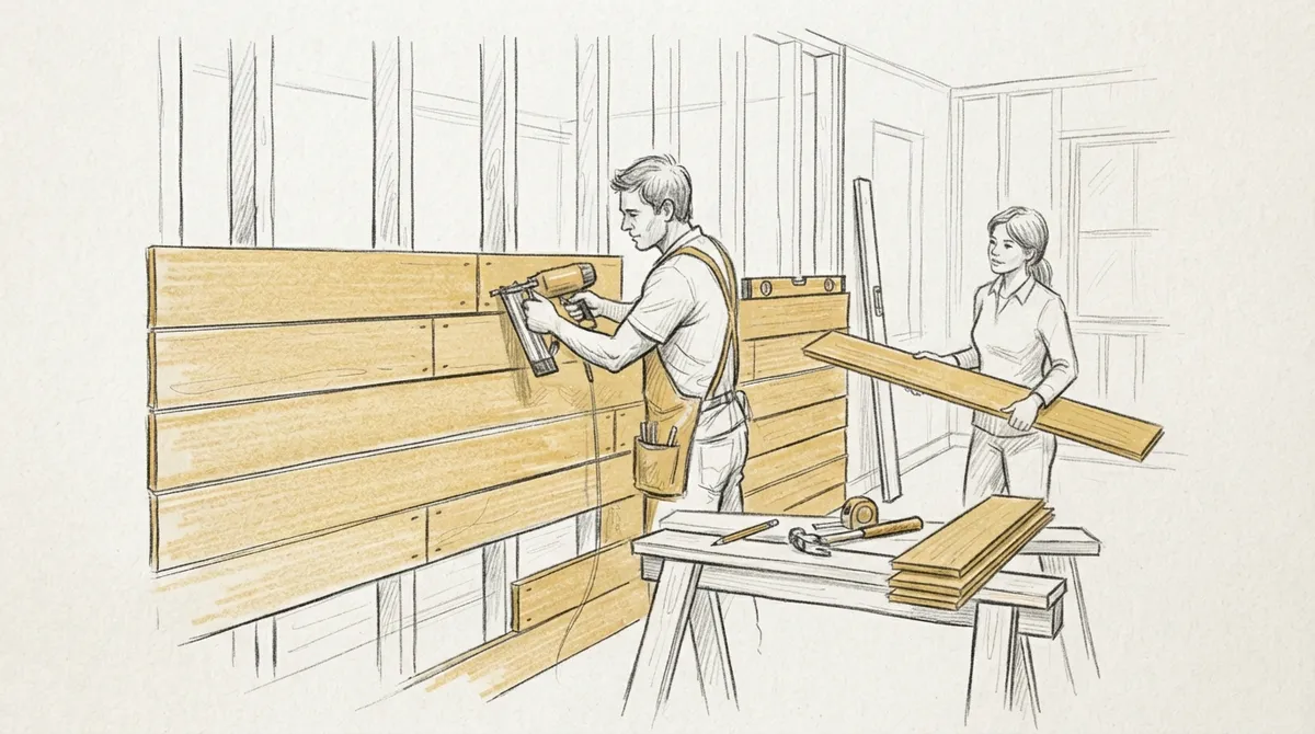 shiplap wall installation