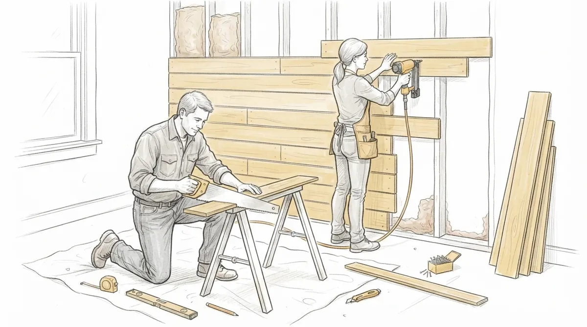 shiplap wall installation