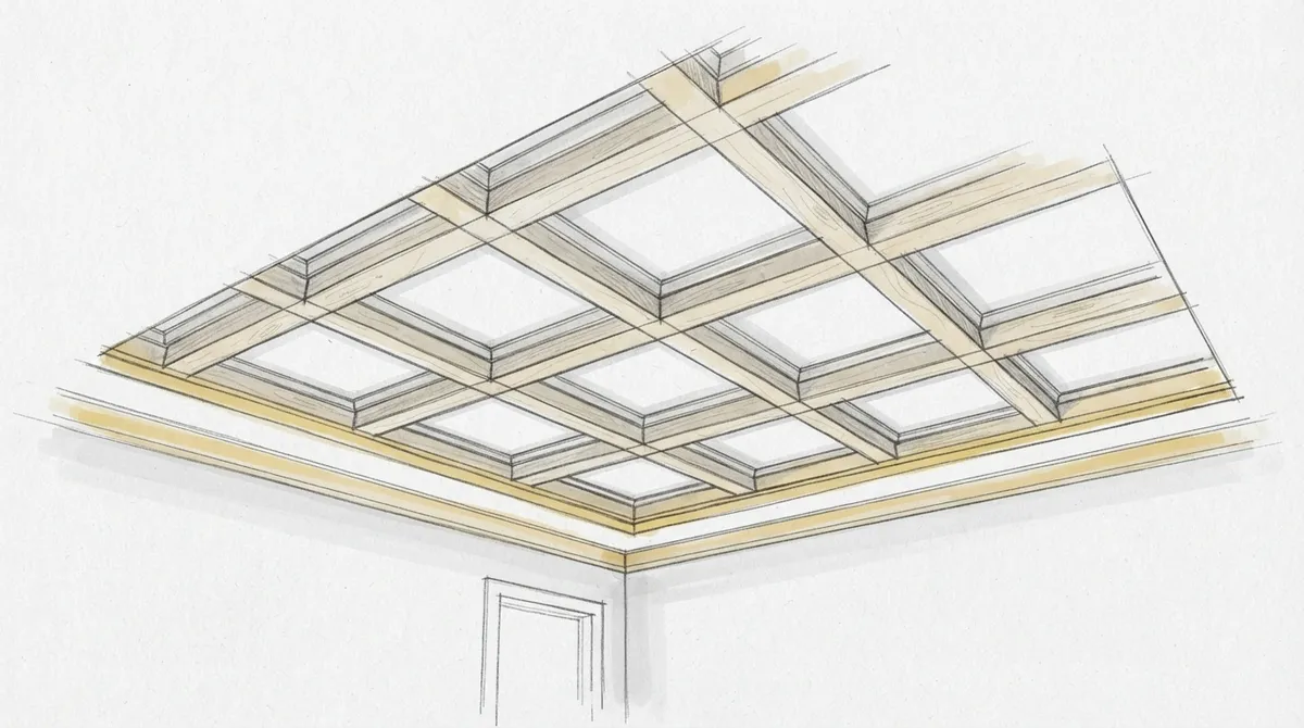 coffered ceiling installation