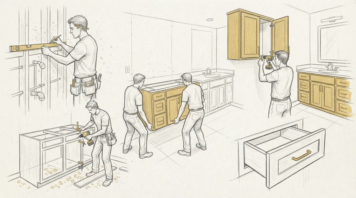 bathroom cabinet installation