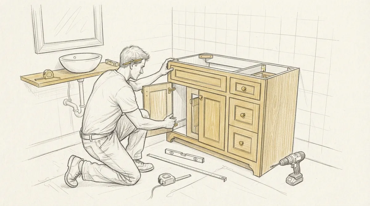 bathroom cabinet installation