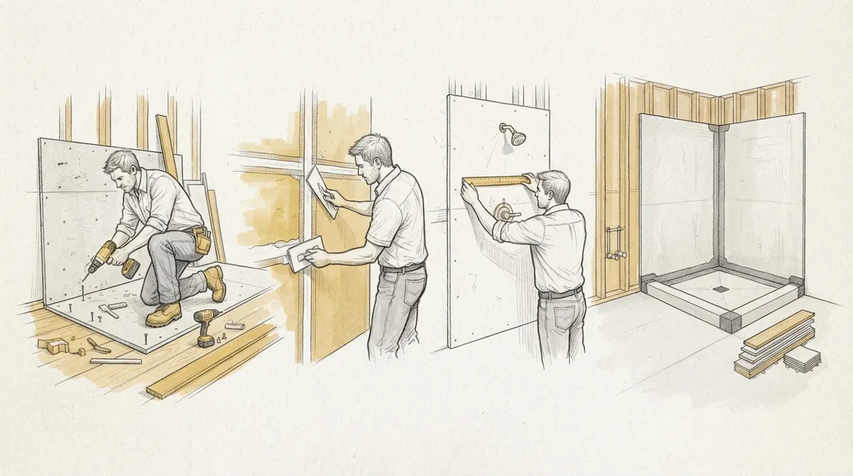 bathroom tile installation