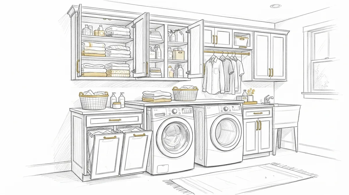 install cabinets in laundry room